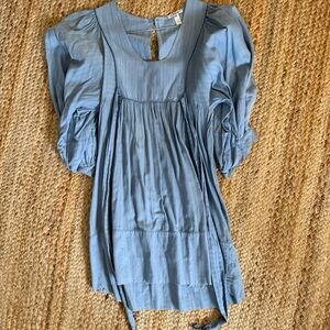 Chloe Baby Doll Tunic Top - Light Blue